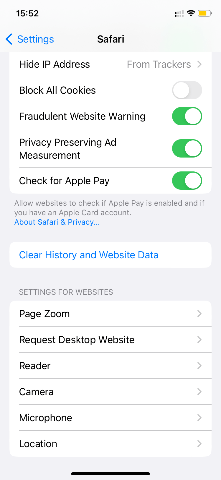 How to block all cookies on Safari: Screenshot 1