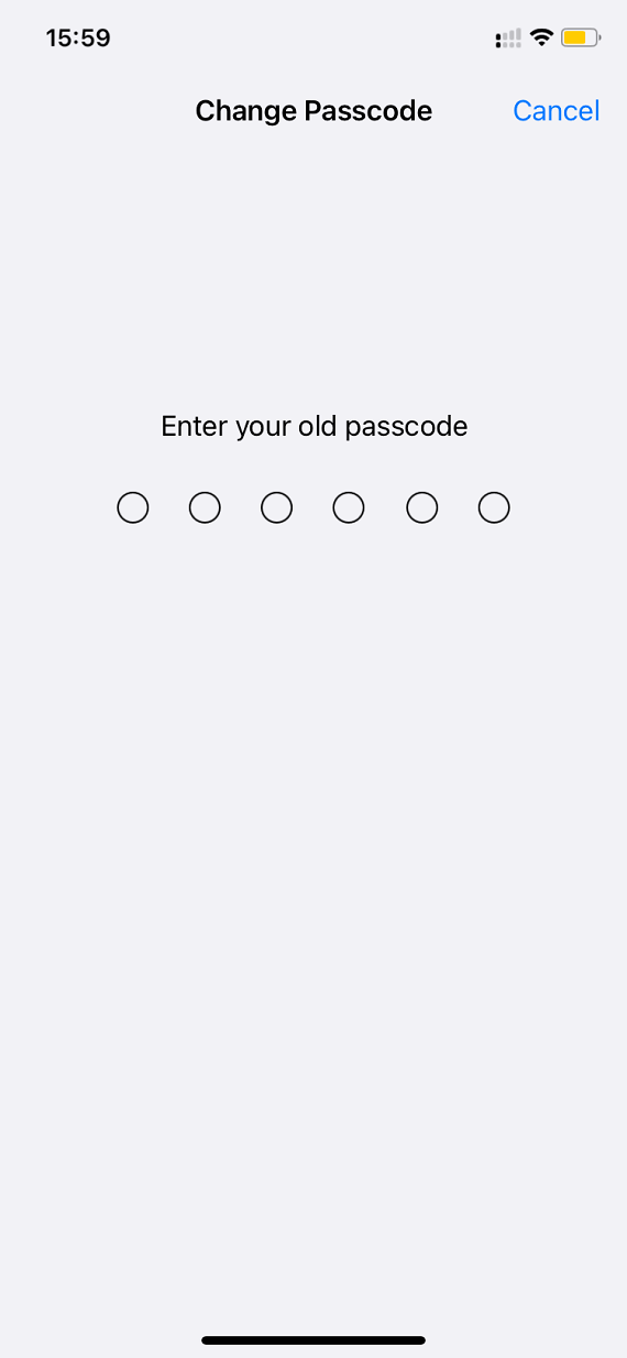 How to change the passcode on iPhone: Screenshot 2