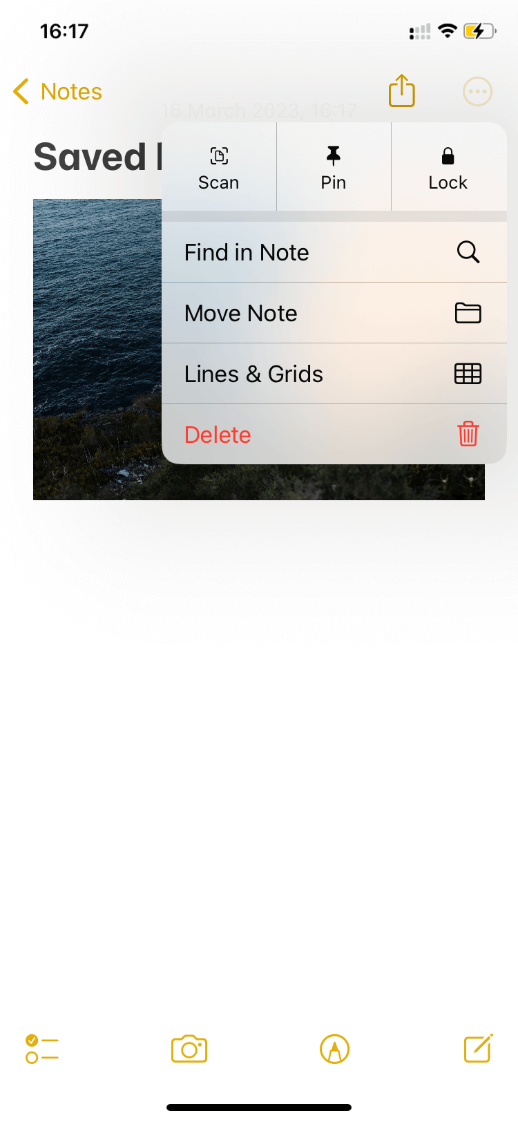 How to lock photos on iPhone using Notes: Screenshot 2