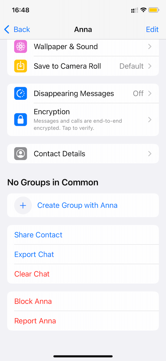 How to block a scammer on Whatsapp: Screenshot 1