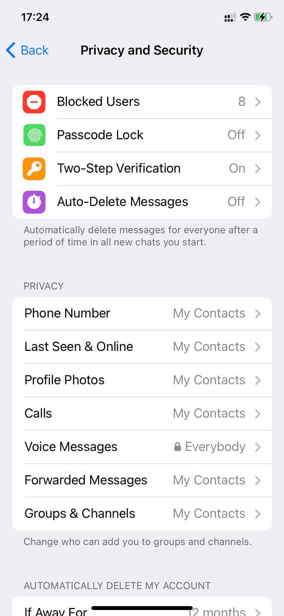 Set who can add you to Telegram groups without your permission: Screenshot 1