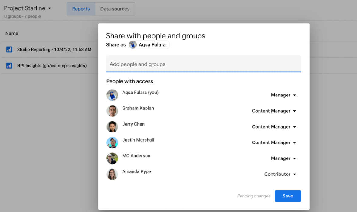 Screenshot of how hackers can share Google Looker presentations via email.