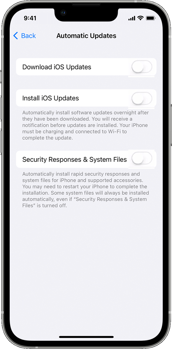 Screenshot of step one to turn on automatic updates on iPhone.