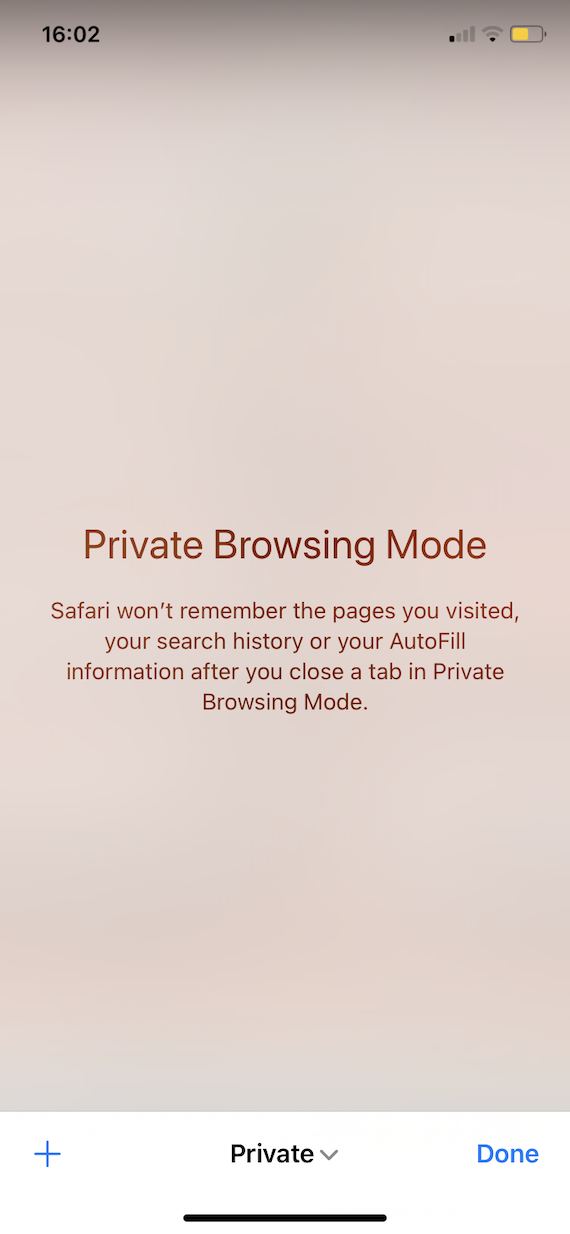 How to switch on Private Browsing in Safari for iPhone: Step 1