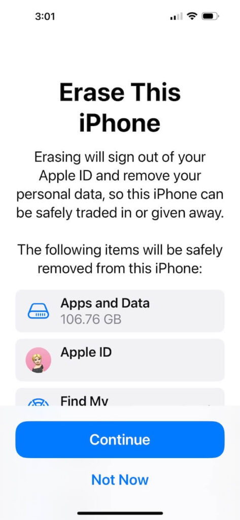 Erase iPhone after being hacked