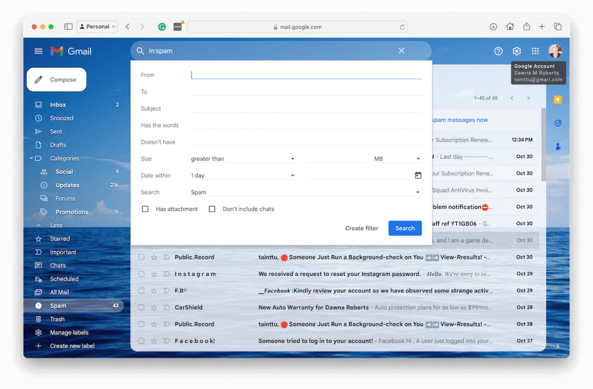 How to stop getting spam emails on Gmail, Apple Mail, and Outlook