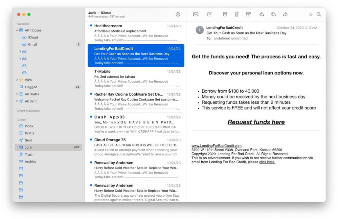How to stop getting spam emails on Gmail, Mail or Outlook