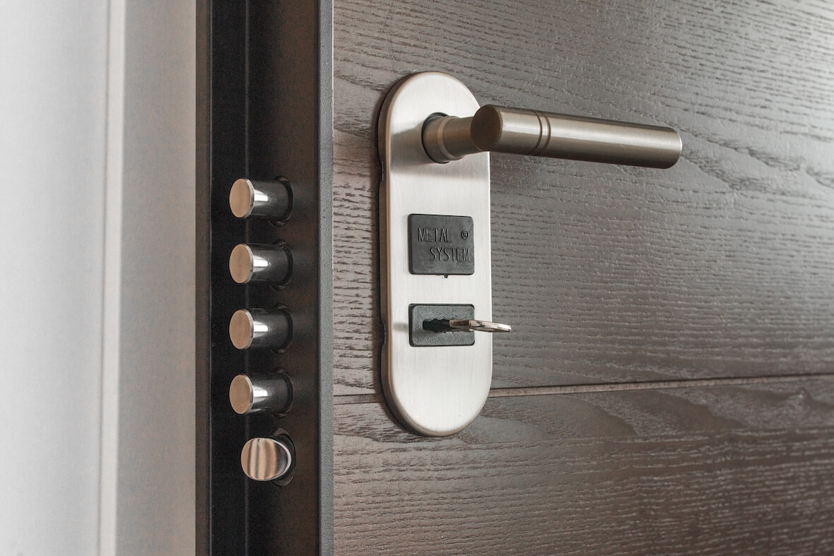 A smart door lock IoT device.