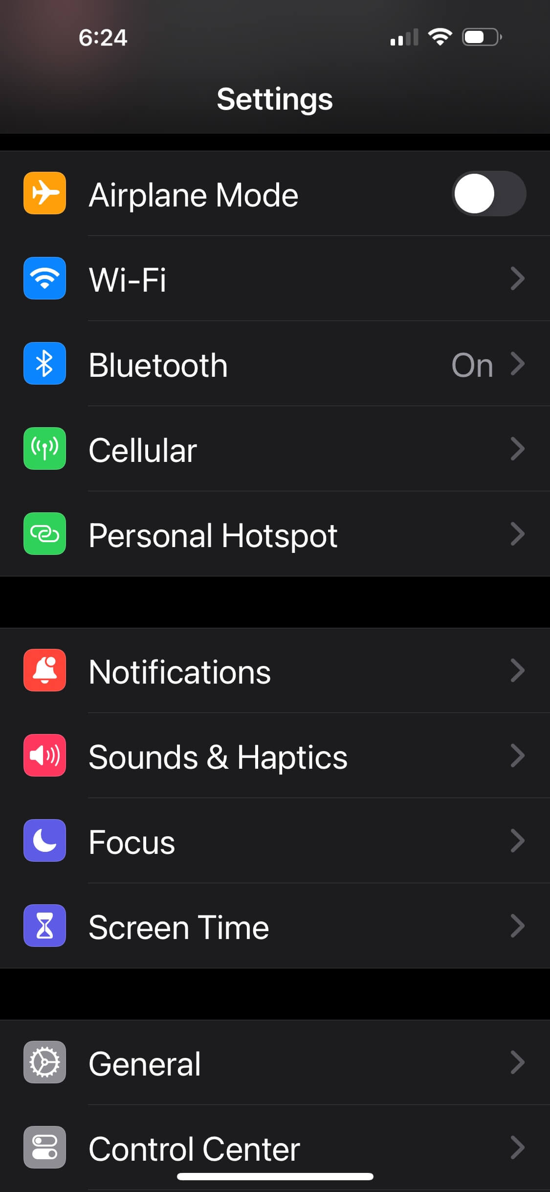 A screenshot of the Settings page showing how to use an iPhone as a hotspot.