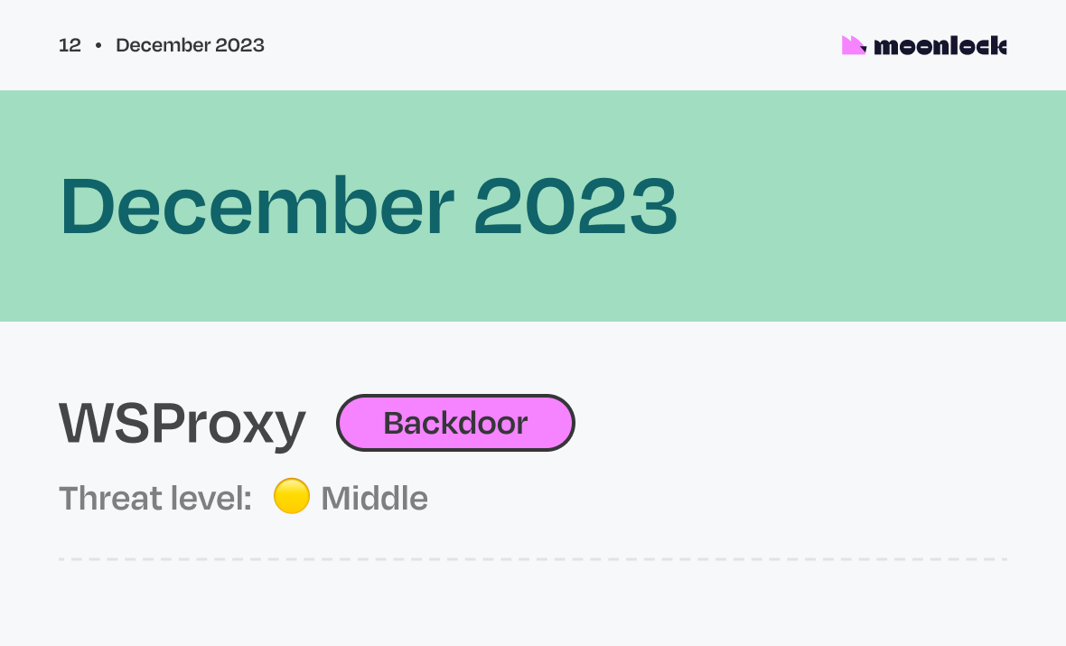 A year in malware: The biggest macOS malware threats in 2023, December WSProxy Backdoor.