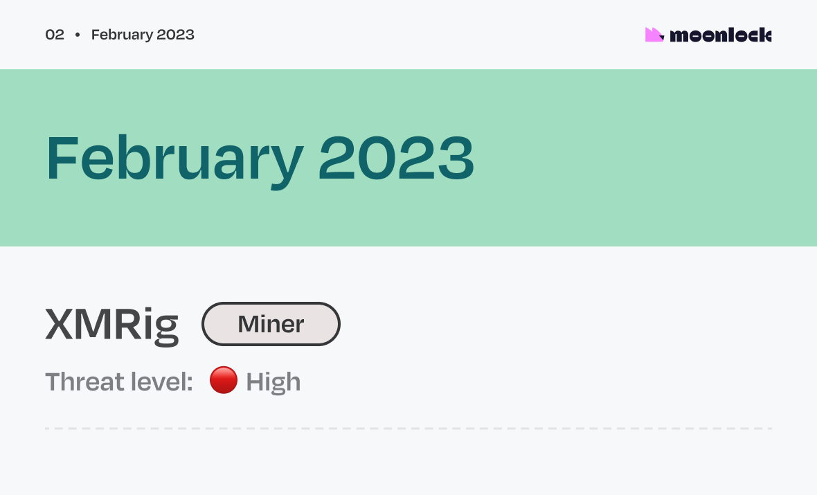 A year in malware: The biggest macOS malware threats in 2023, February XMRig Miner.