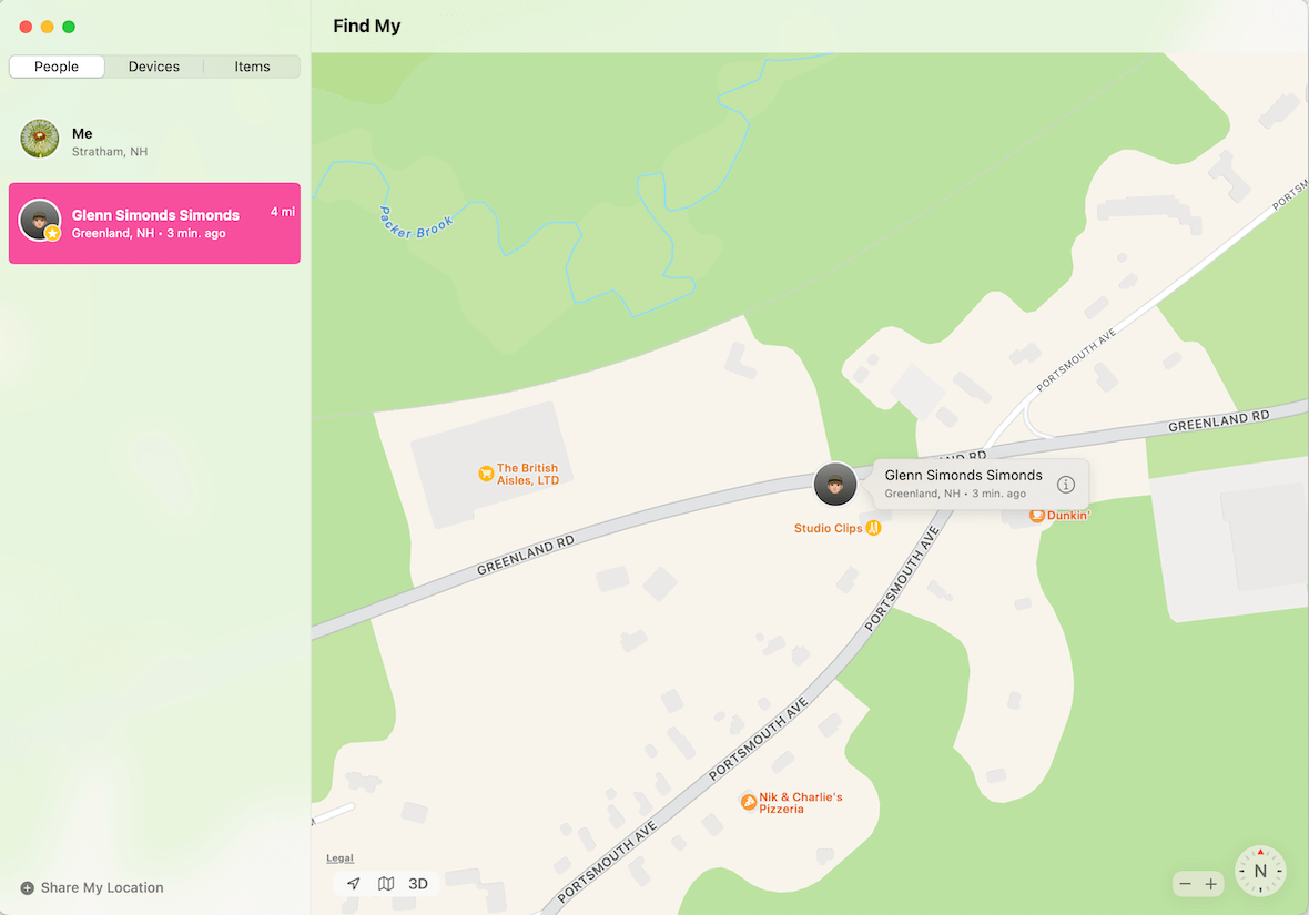 A screenshot showing how to find an iPhone using Family Location.