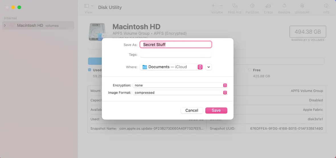 A screenshot of how to password-protect a folder using Disk Utility.