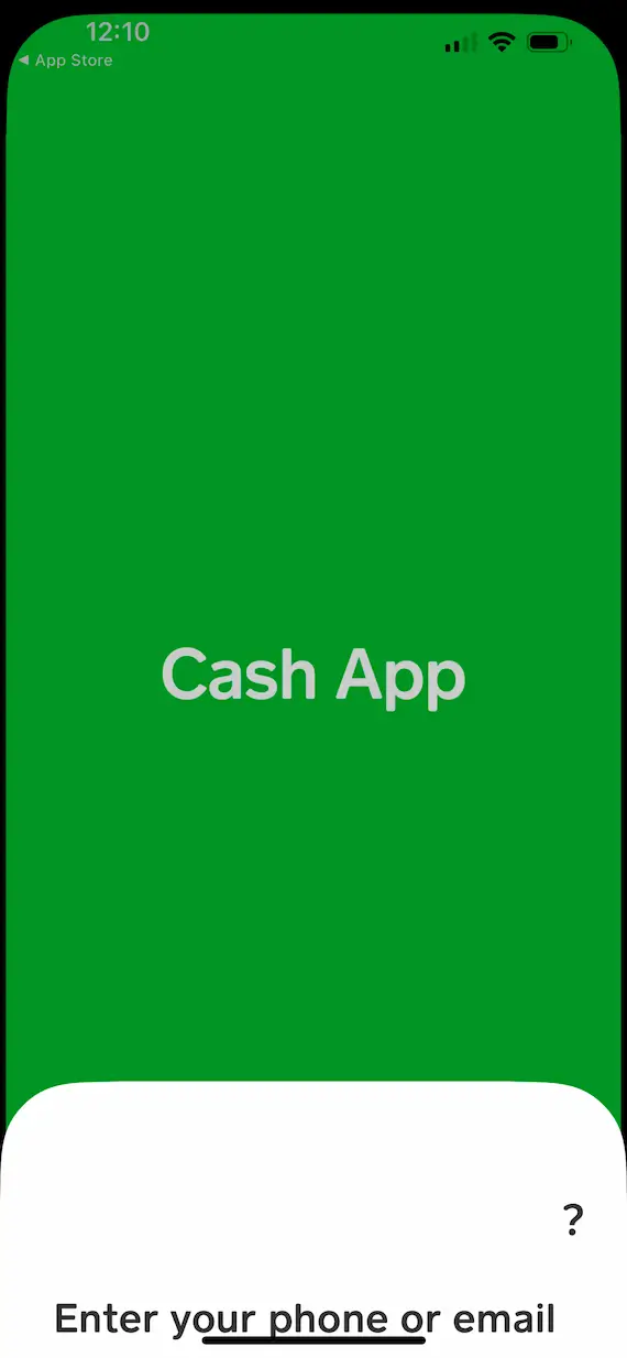 A screenshot of Cash App.