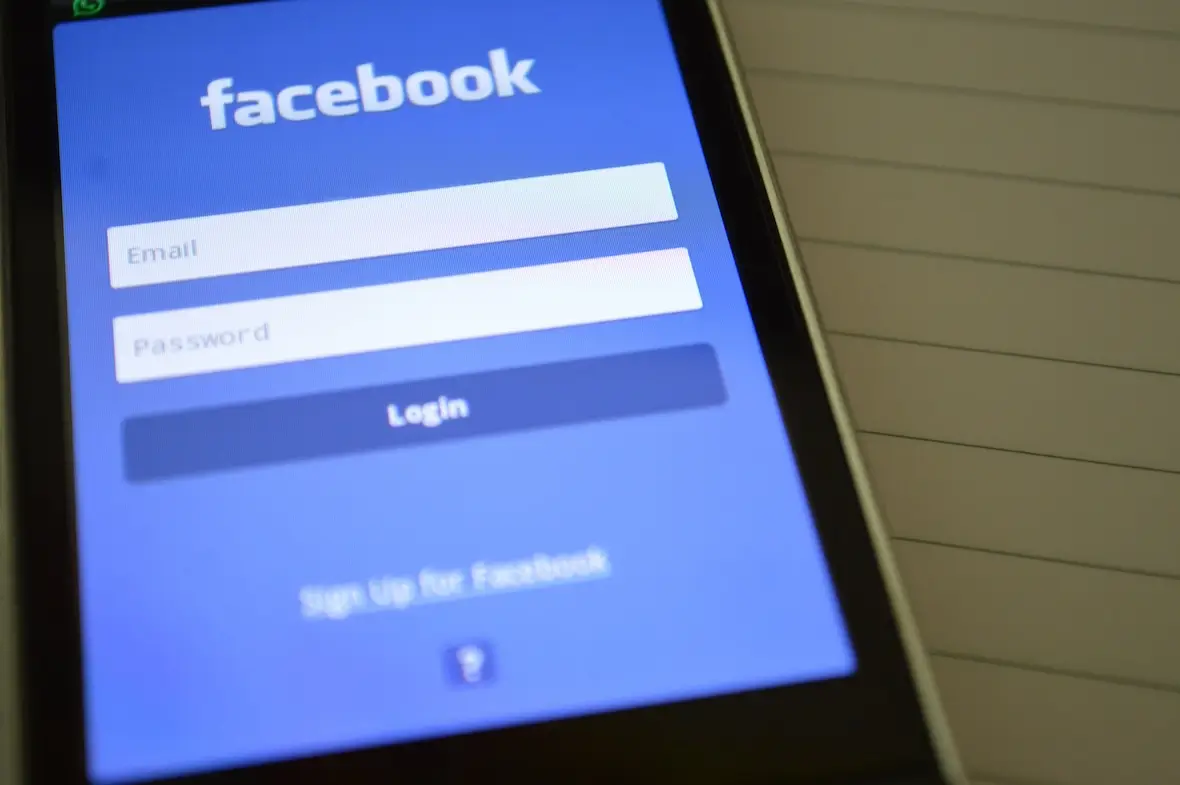 An image of the Facebook login screen on a phone.
