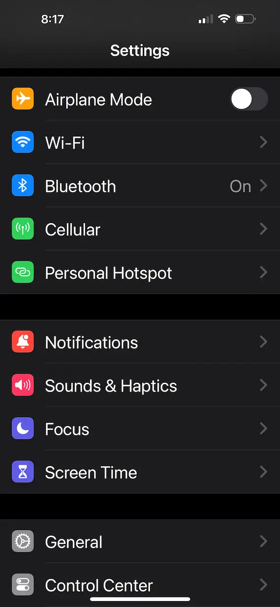 A screenshot showing how to view the network security key on iPhone.