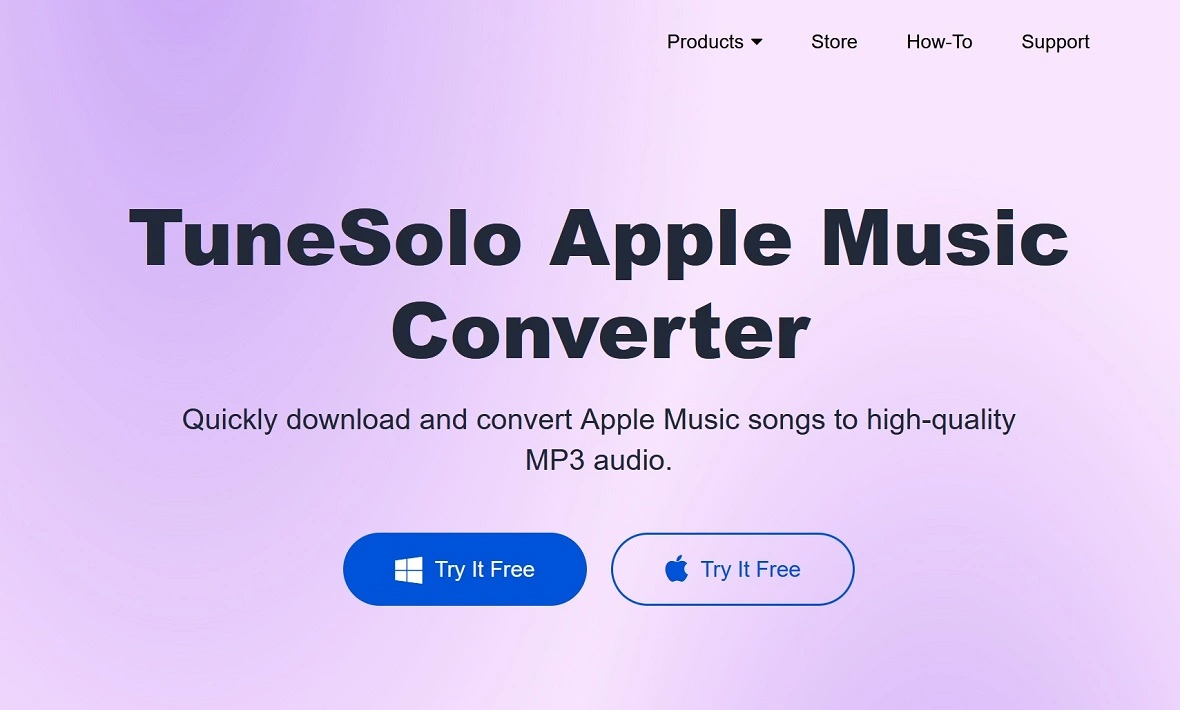 Malware-linked website TuneSolo promoting an "Apple Music Converter" Moonlock screenshot.