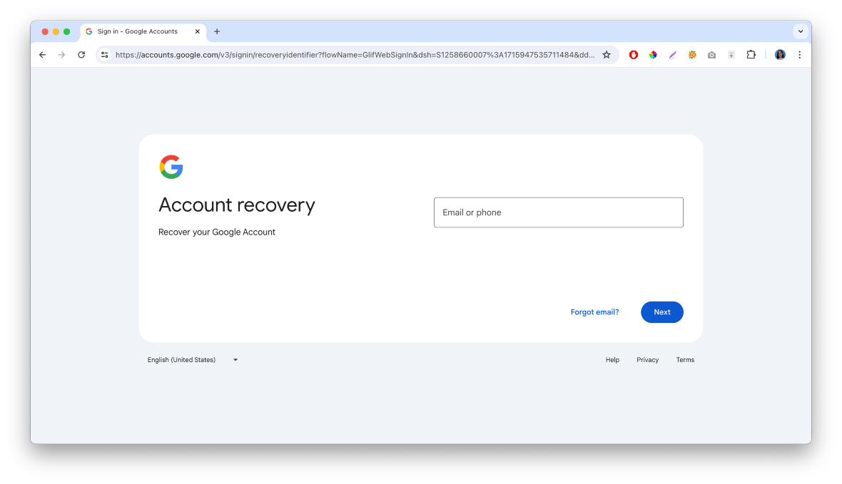 How to recover your Gmail account: Screenshot