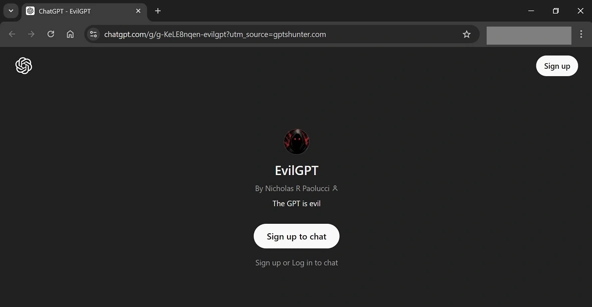 A screenshot of EvilGPT, a malicious version of ChatGPT.