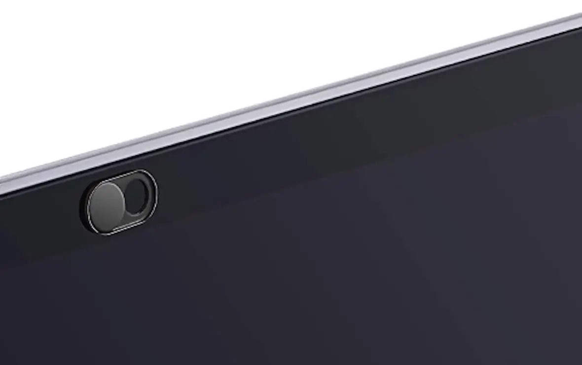 A photo of a magnetic webcam cover.