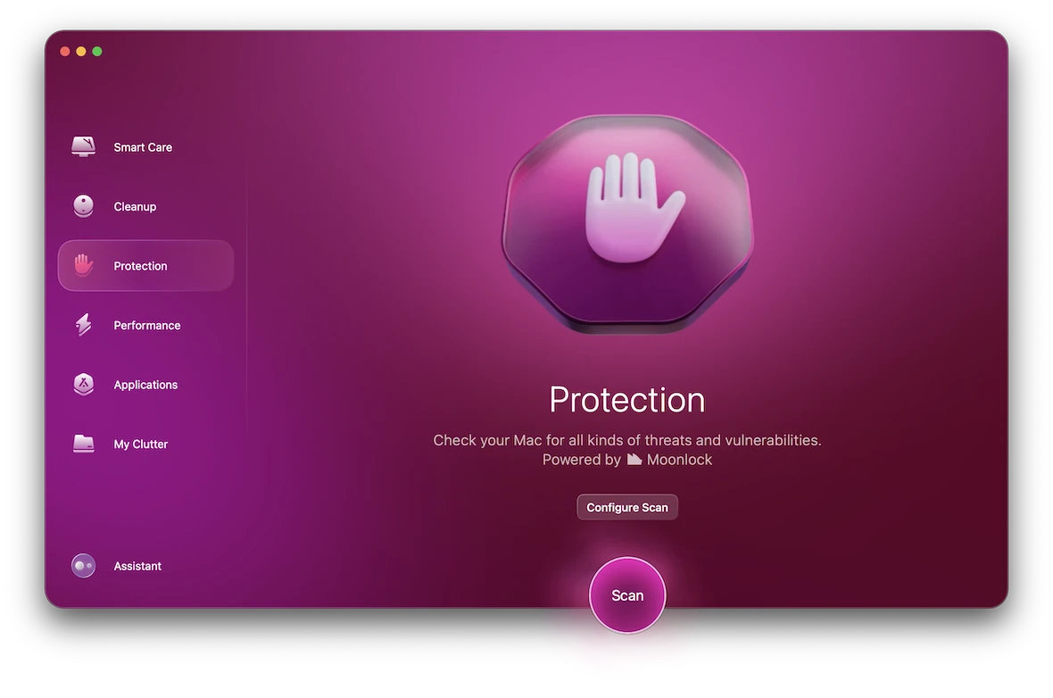 A screenshot of the CleanMyMac Protection interface.