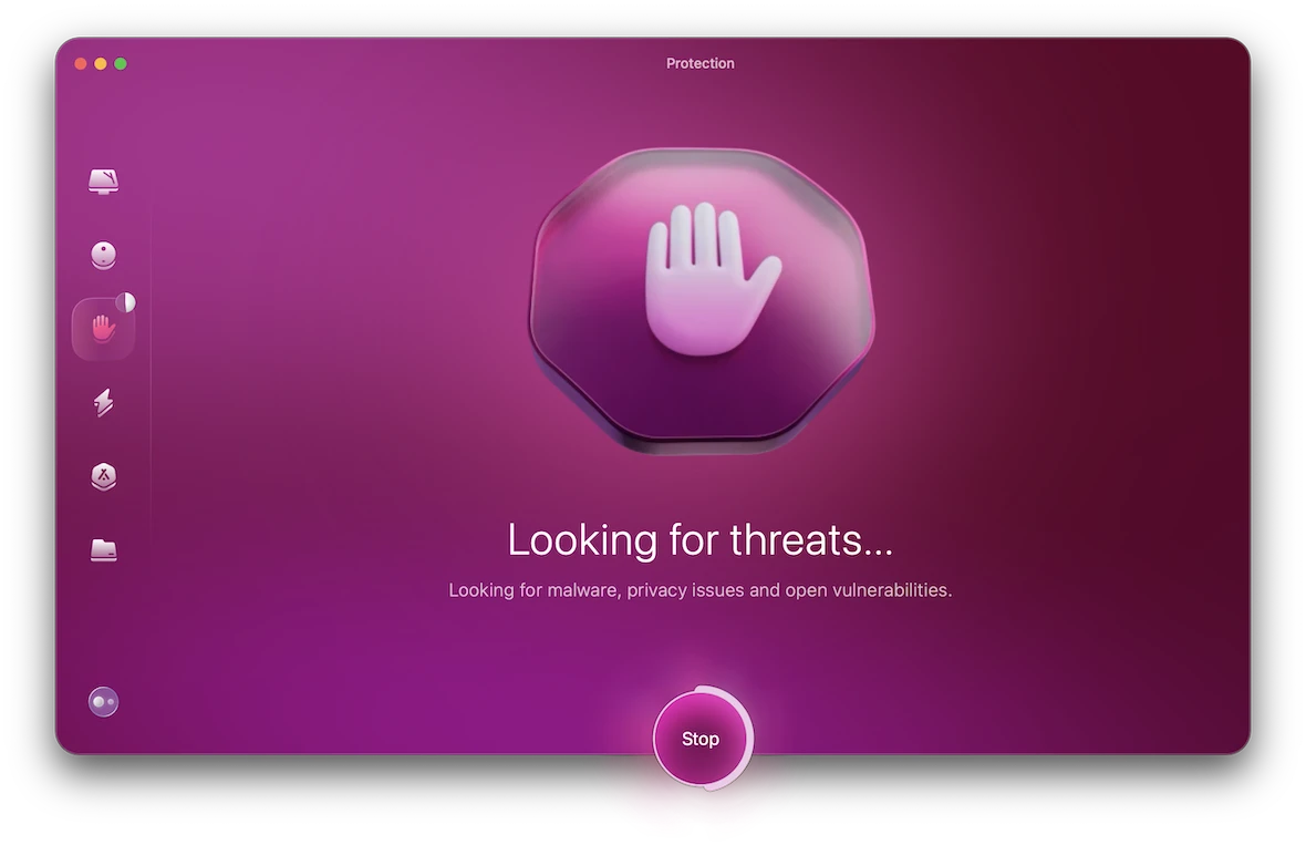 A screenshot of the CleanMyMac protection interface.