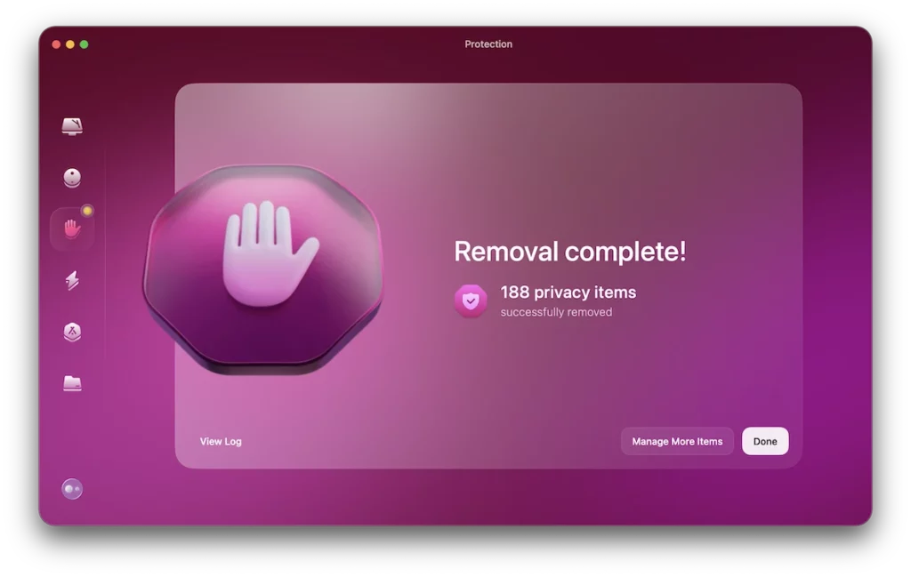 CleanMyMac protection removal complete (2) screenshot