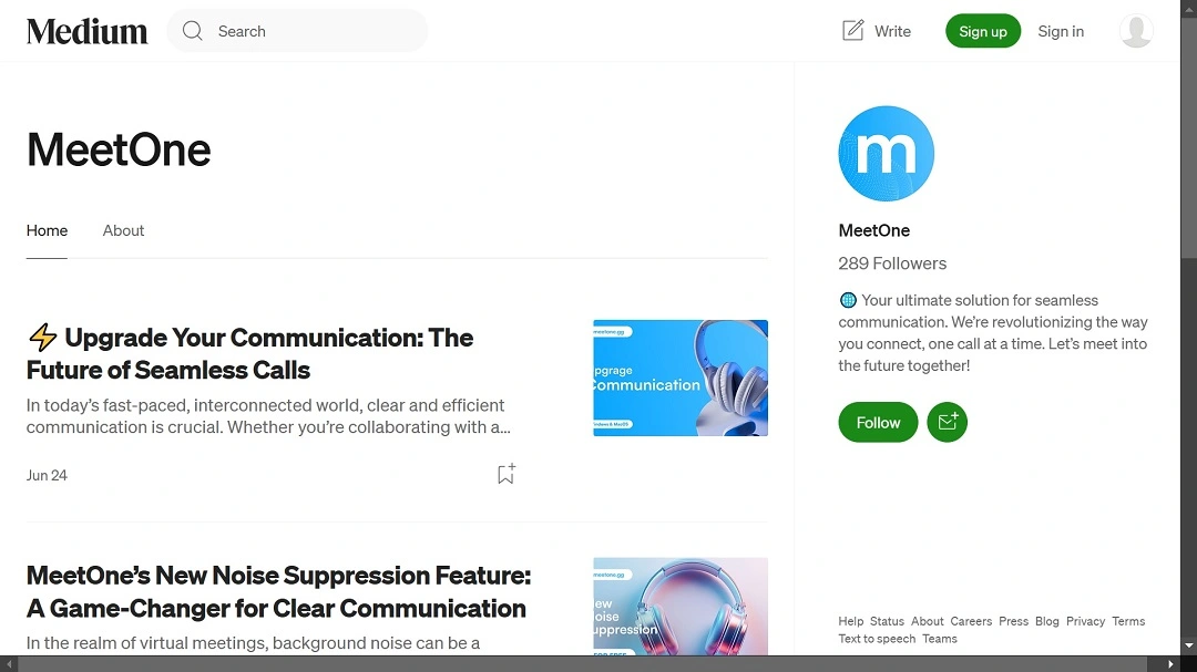 A screenshot of the Medium page of MeetOne is one of the domains linked to the threat actor distributing Realst malware.