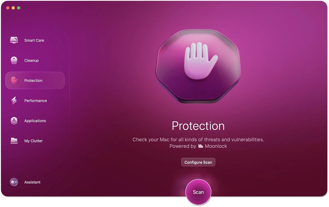 A screenshot of the Protection feature in CleanMyMac.