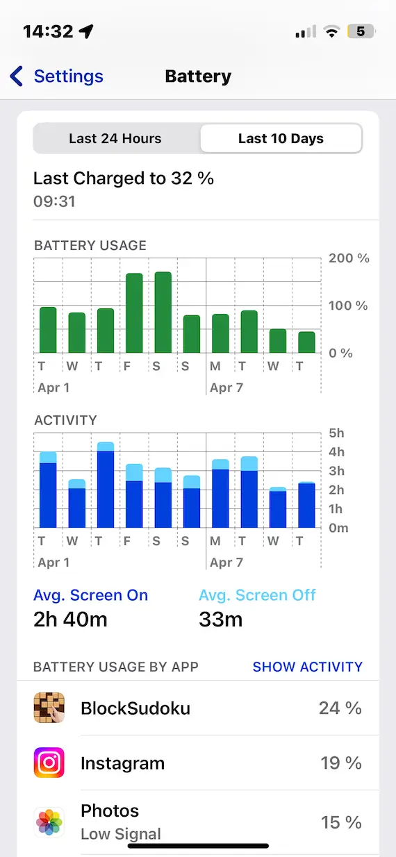 iPhone battery 2 screenshot
