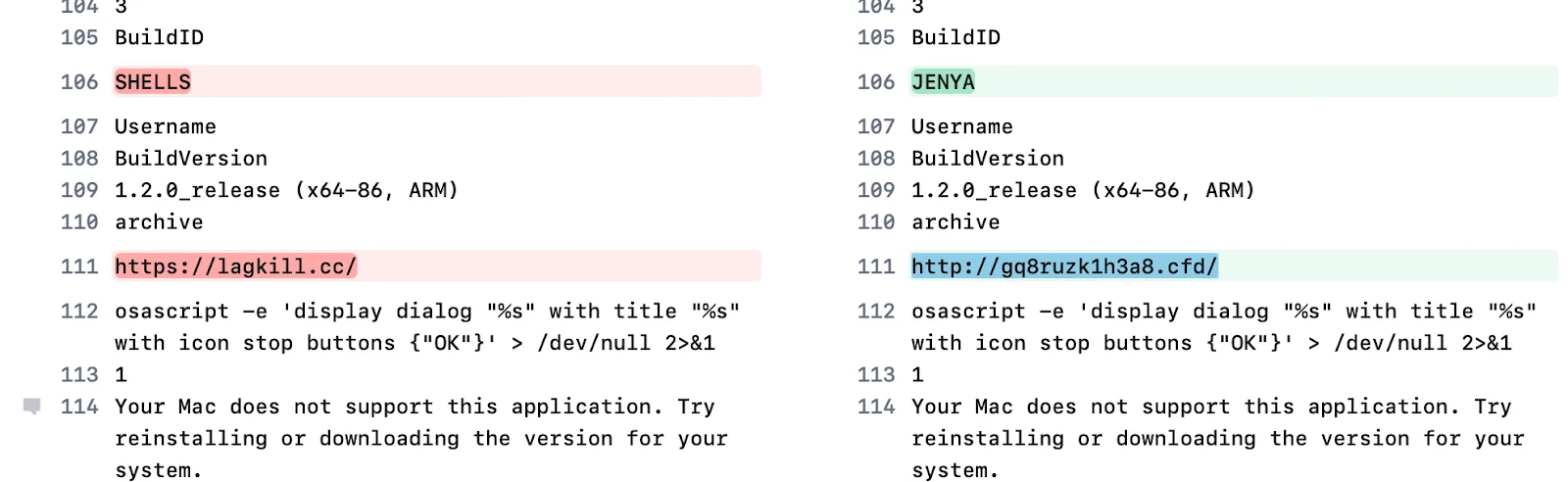 A screenshot of malware stealer code showing a string referencing a Slavic name, "JENYA."