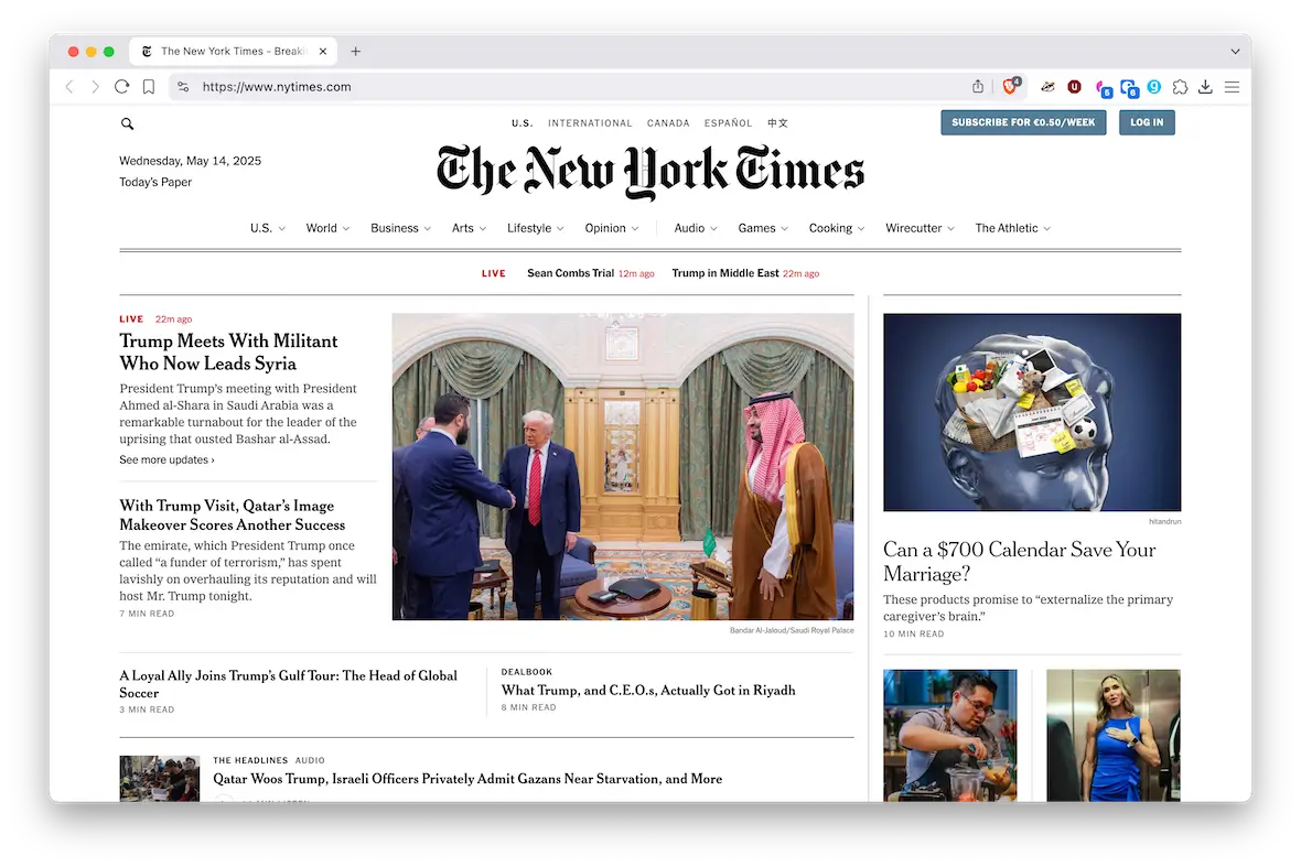 A screenshot of a report from The New York Times.