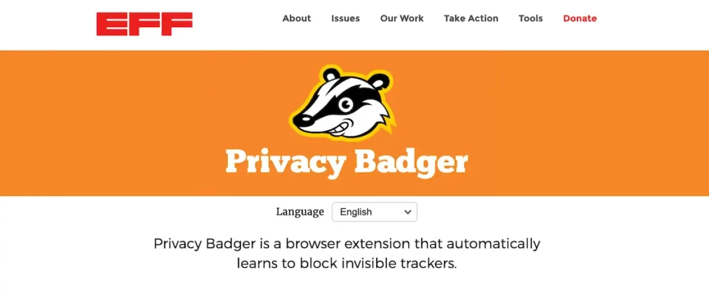 A screenshot showing the ad blocker Privacy Badger EFF.