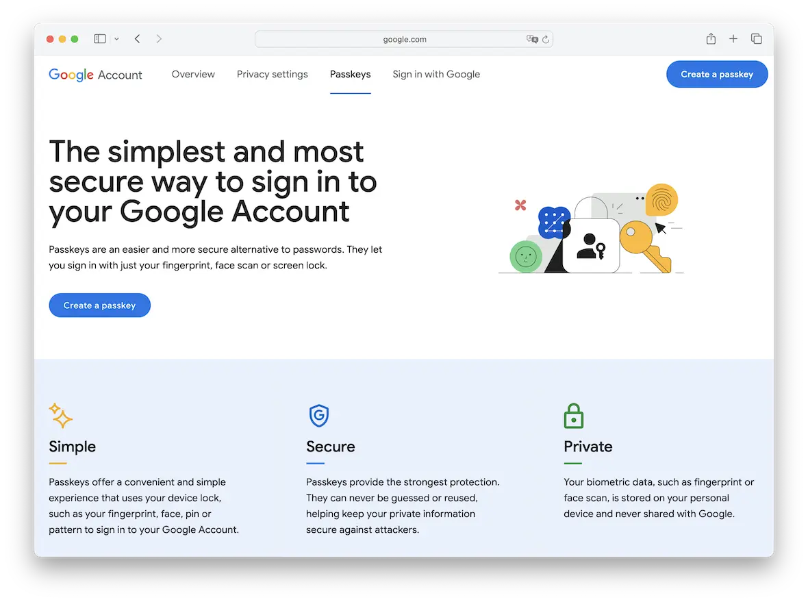 Secure your Gmail account from hack with passkey protection