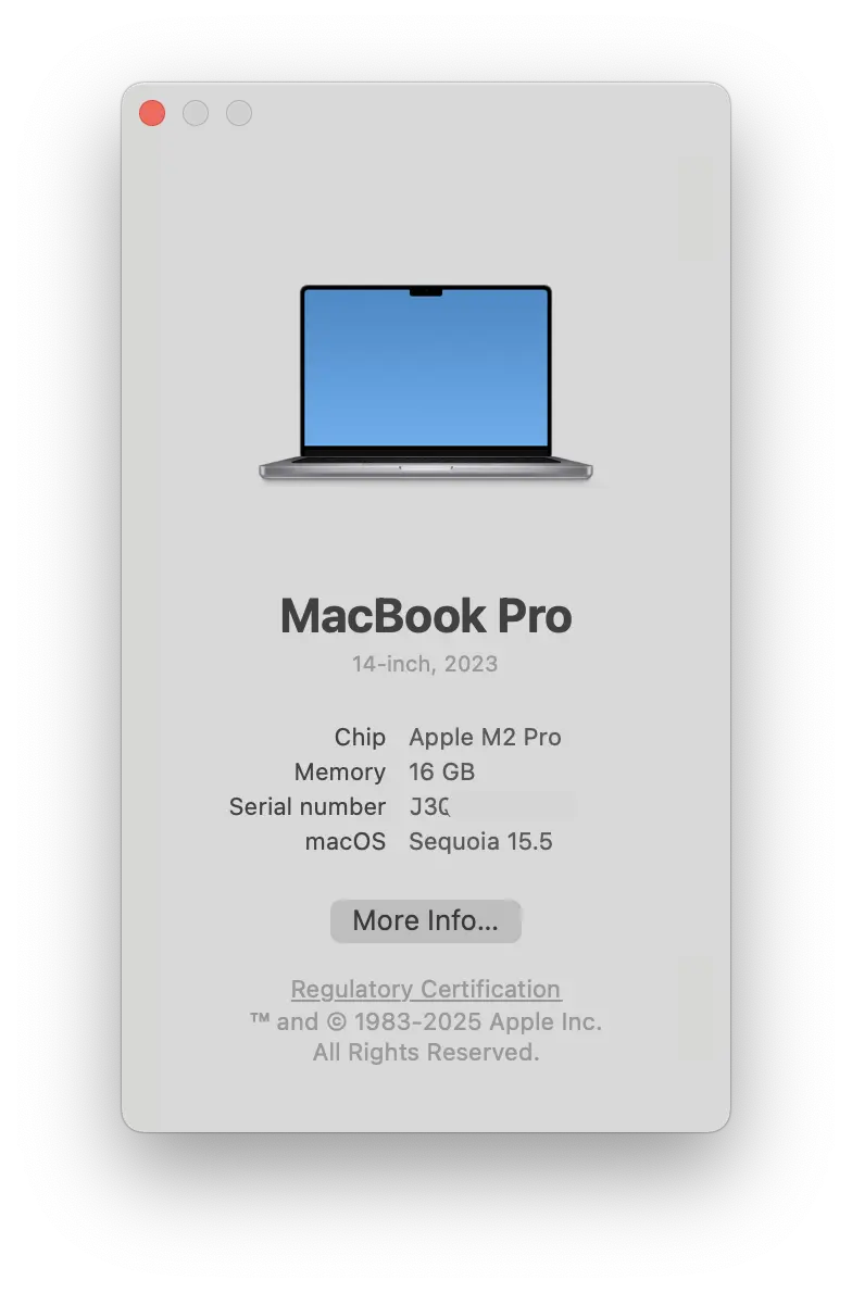 About This Mac menu