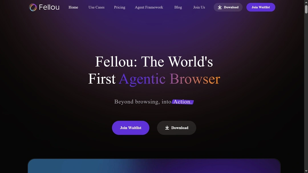 A screenshot showing an example of a browser than implements Browser AI agents.