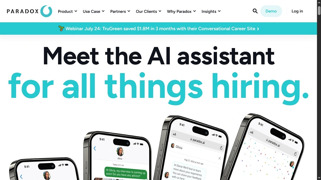 Screenshot of Paradox.AI, the company who developed the AI for McHire.