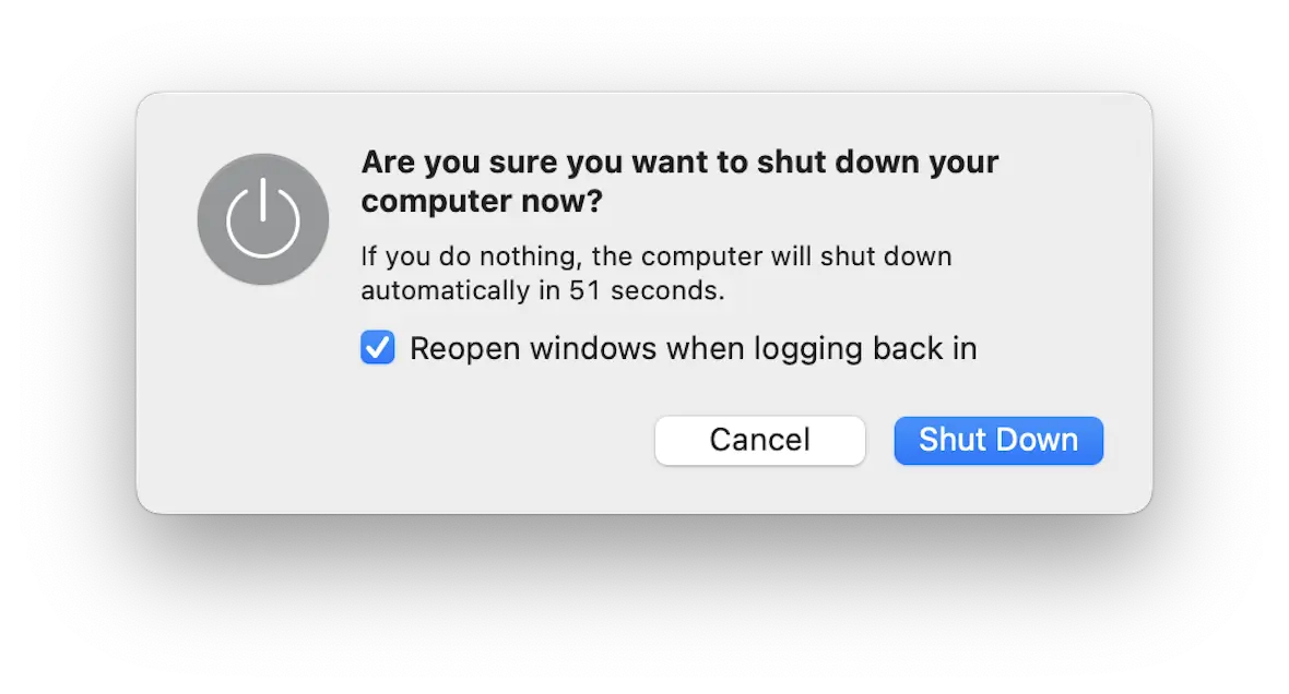 Shut down Mac to prevent overheating