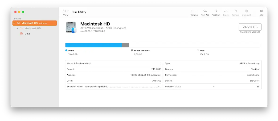 macOS Disk Utility