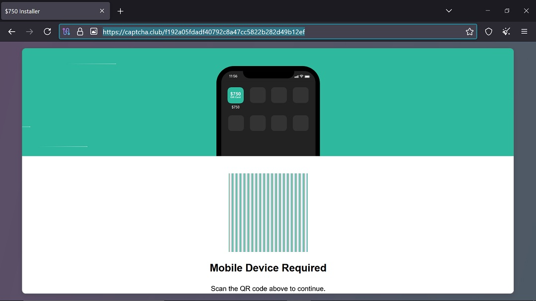 A screenshot of a suspicious QR scan site, not functional, but linked to Netflix "review for rewards" scam.