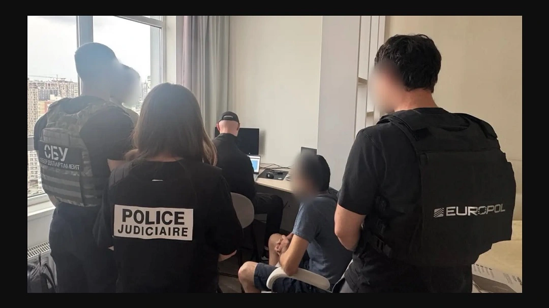 A photo showing an arrest being made.