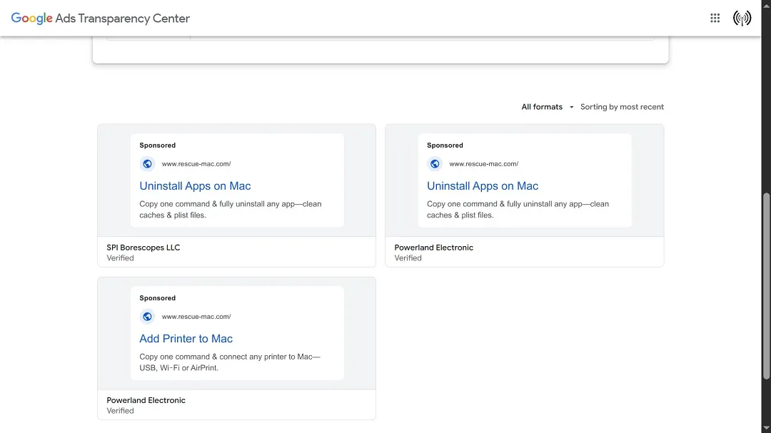 A screenshot of Google Ads linked to this campaign.