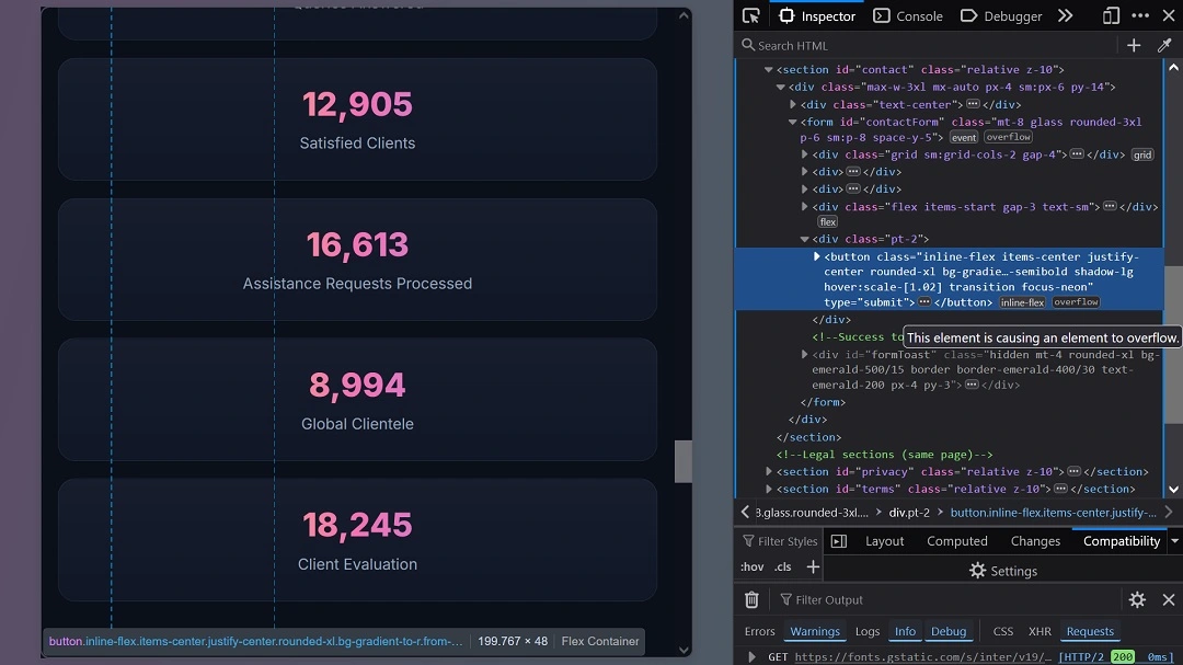 A screenshot of a Stack overflow flag on one of the sites we analyzed.