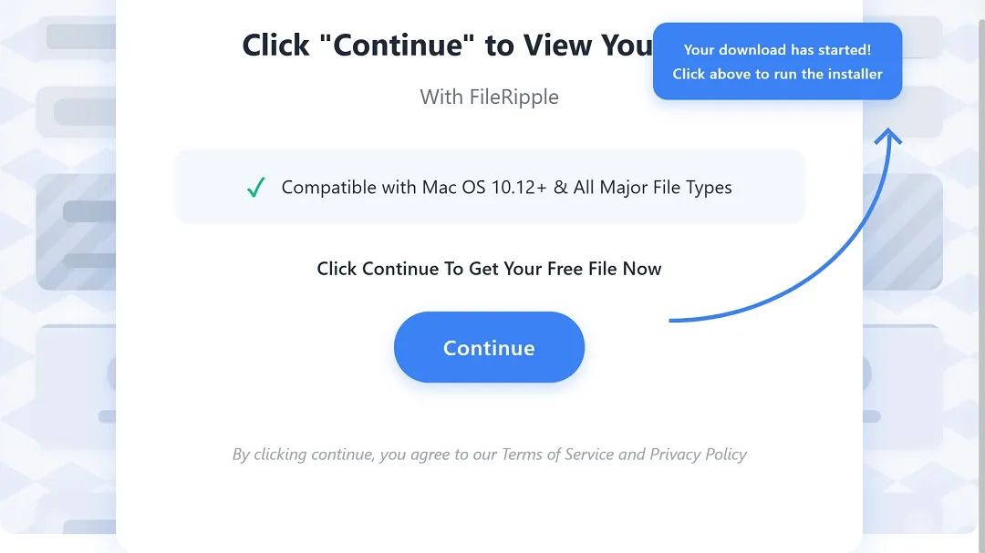 A screenshot of the fake ad linked to the JSCoreRunner malware campaign.