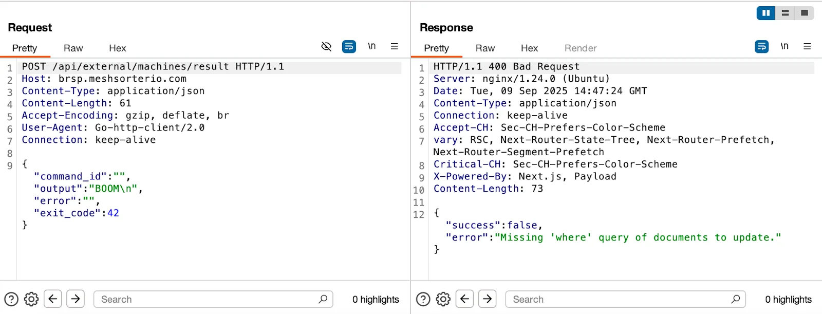 A screenshot showing the MacSync agent attempting to send a POST.