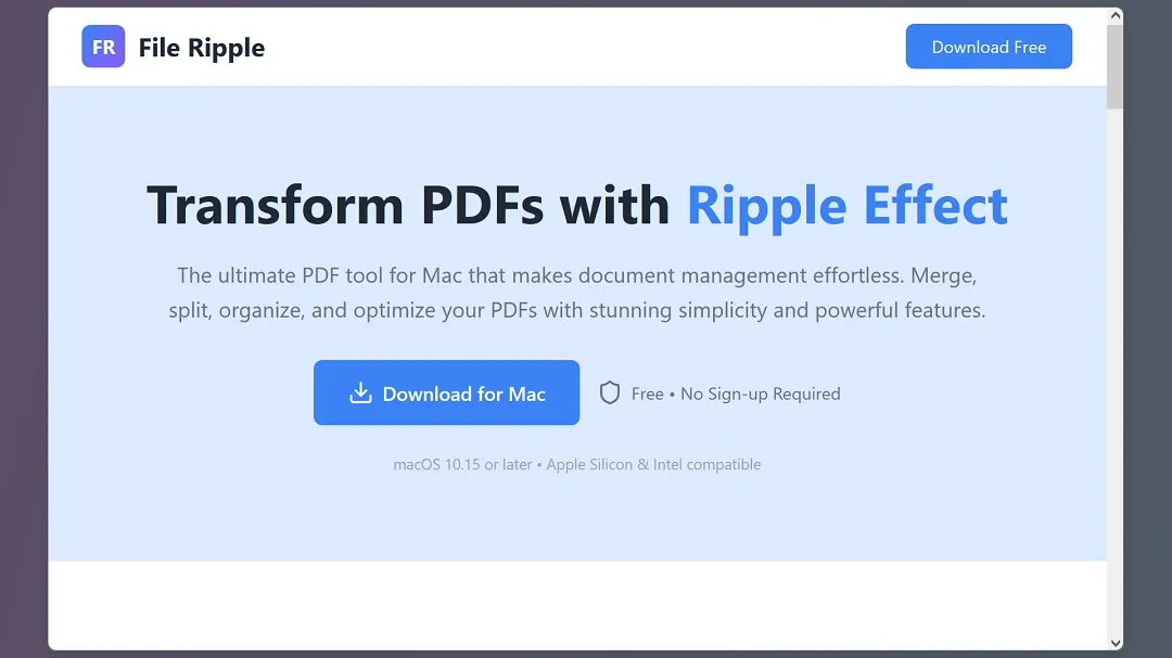 A screenshot of a malicious PDF converter site being used to distribute macOS-targeting malware.