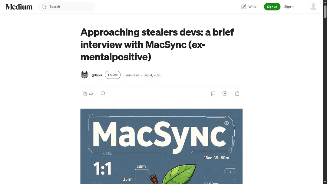A screenshot of the interview the new distributors of MacSync gave to security media.