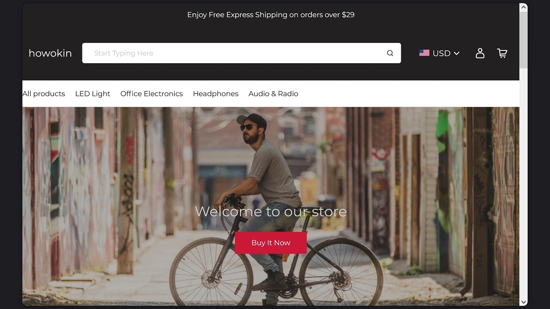 A screenshot showing an example of a fake ecommerce site that attempts to lure in victims.
